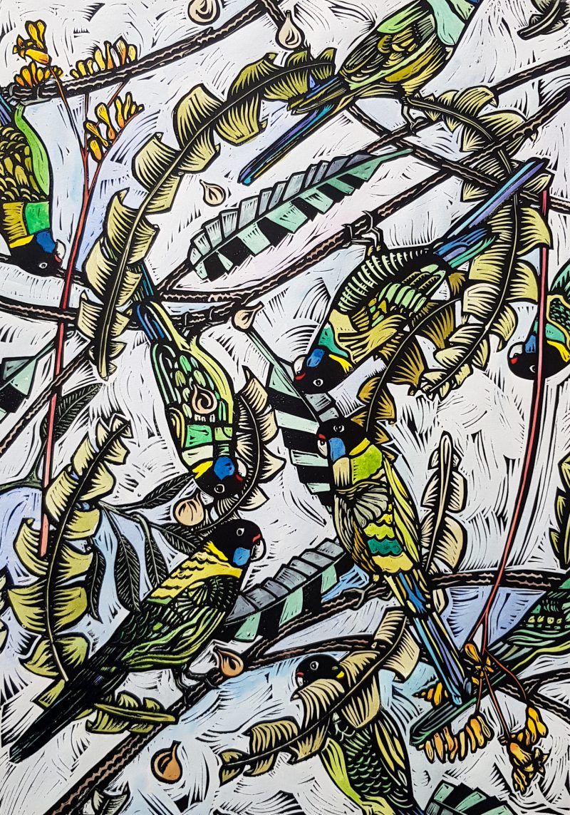 Pandemonium Linocut 3/6