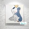 Australian Artist Sarah Jane Modern Abstract Painting Woman Kneeling Soft Colours Bodyline Xii 