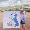 Figurative Abstract Artist Sarah Jane Holding Bodyline Xii Painting In Baroosa Valley