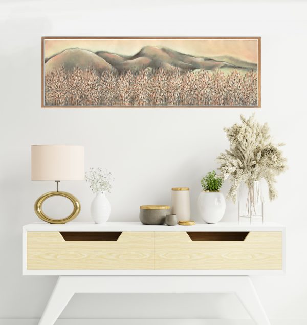 Mock Up Wall On Cabinet In Interior.