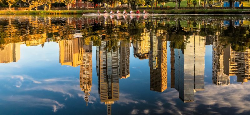 Rowing across Melbourne