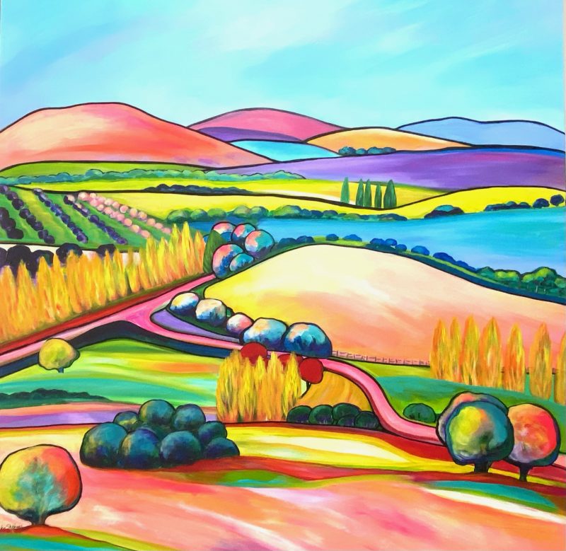 Pink Roads and Blue Sky Country