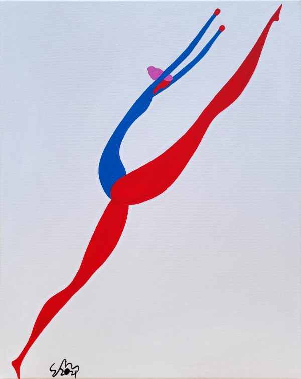 Single Dancer #202101 2021 Acrylic On Canvas 40.6cm X 50.8cm X 1.5cm