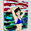Blue Bikini 1 Songbird Designz Deborah Lang Woman In Bikini Abstract Beach Ocean Oceanscape Tropical North Qld Canvas Wall Art Contemporary Coastal Hamptons Style 3