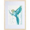 Leni Kae Budgie Art Watercolour Framed Example