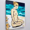 Nudey Beach 3 Songbird Designz Deborah Lang Abstract Beach Ocean Oceanscape Rocks Nudey Beach Tropical North Qld Canvas Wall Art Contemporary Coastal Hamptons Style 3