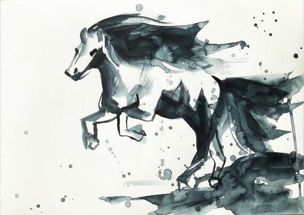 Sydney Artist Leni Kae Sumi E Horse Works On Paper 1400px No Sig