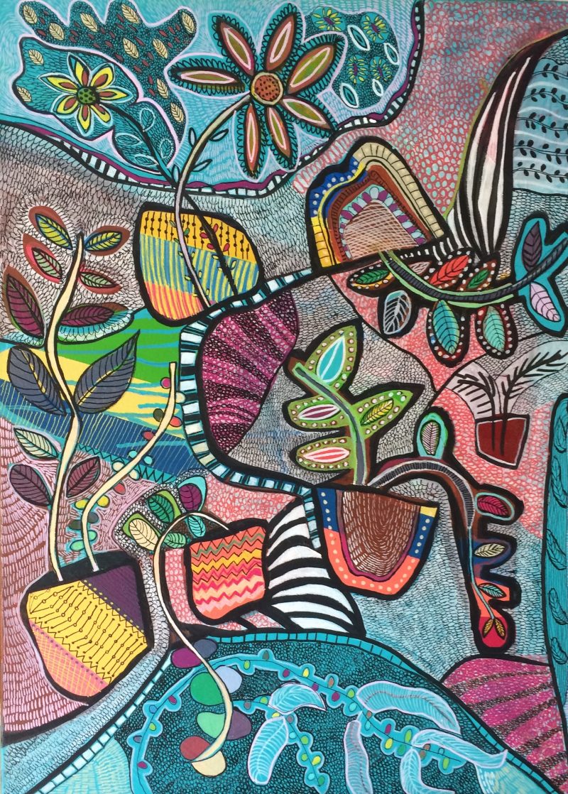 Abstract Potted Plants