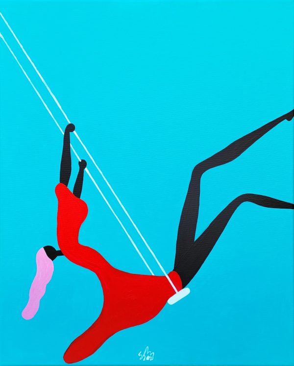 Girl On A Swing 2021 Acrylic On Canvas 40.6cm X 50.8cm X 1.5cm