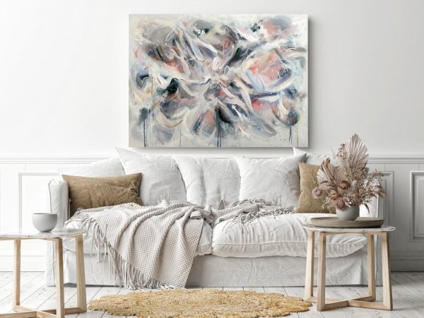 Mockup Poster Frame On The Wall, White Sofa In Scandinavian Livingroom