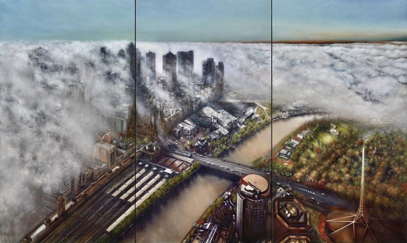 Melbourne Through the Mist (Triptych)