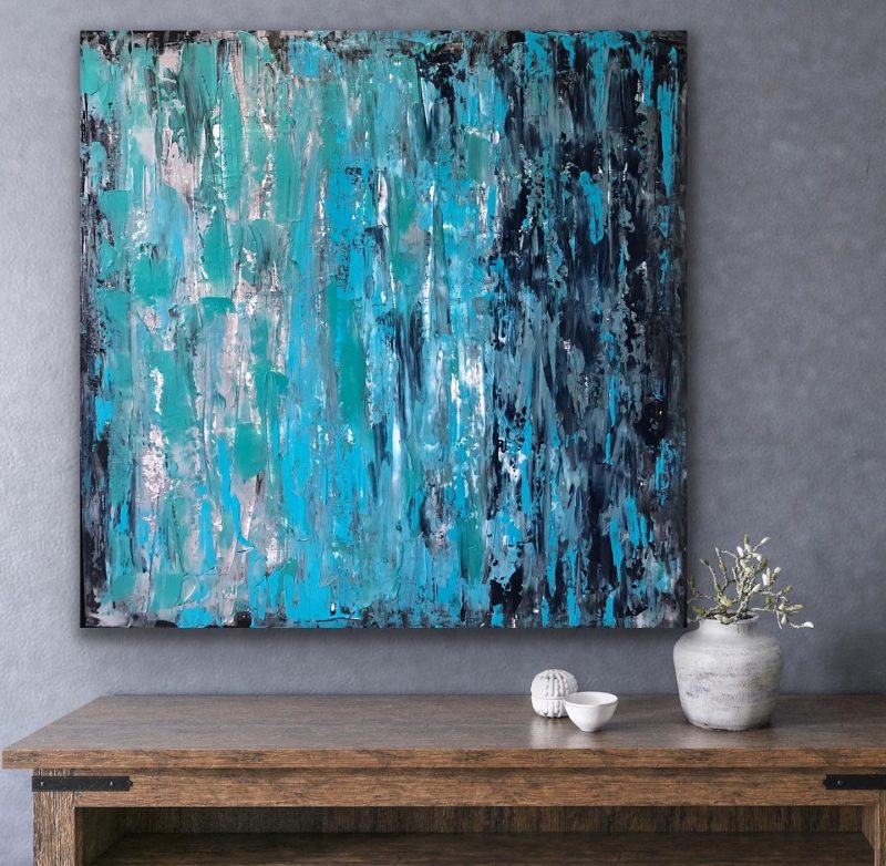 A smile a day keeps the blues away- textured abstract