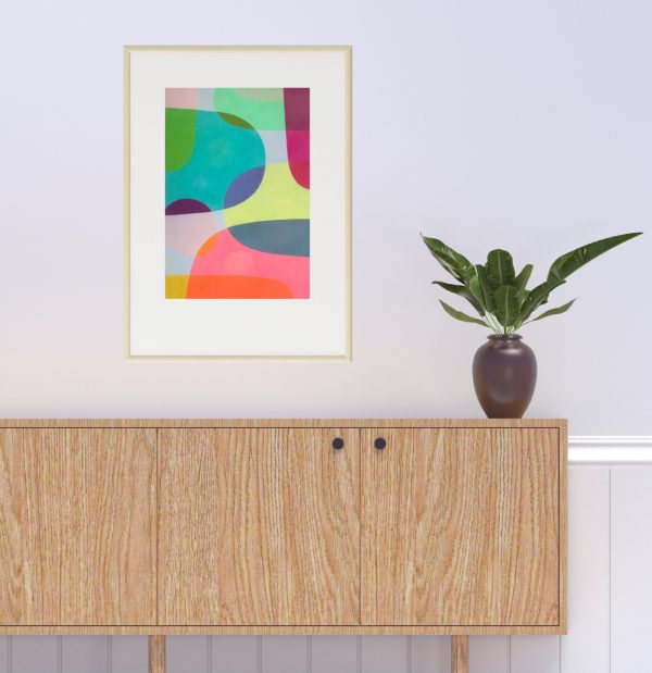 Charlotte De Pace Blue Skies Ahead Original Insitu Sideboard Art Lovers Australia