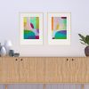 Charlotte De Pace Blue Skies Ii And Sunshiny Day Originals Insitu Sideboard Art Lovers Australia