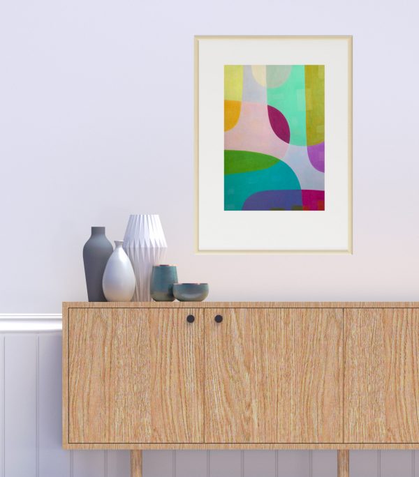 Charlotte De Pace Blue Skies Ii Original Insitu Sideboard Art Lovers Australia