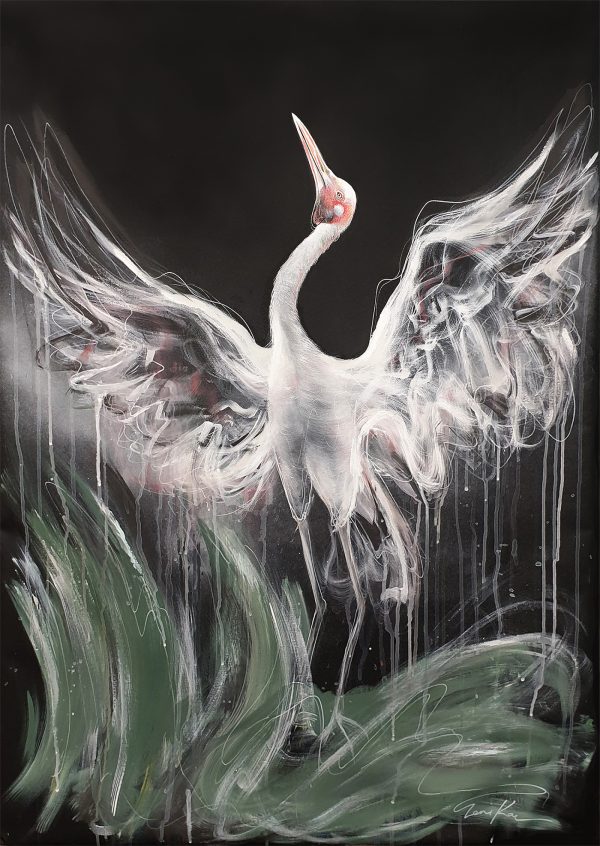 Kae Leni Dance Of The Brolga 2021 Acrylic On Canvas 108x75cm 