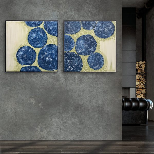 Moonlit Hydrangea Blooms Diptych Songbird Designz Deborah Lang 1