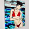 Red Bikini 1 Songbird Designz Deborah Lang Woman In Bikini Abstract Beach Ocean Oceanscape Tropical North Qld Canvas Wall Art Contemporary Coastal Hamptons Style 3