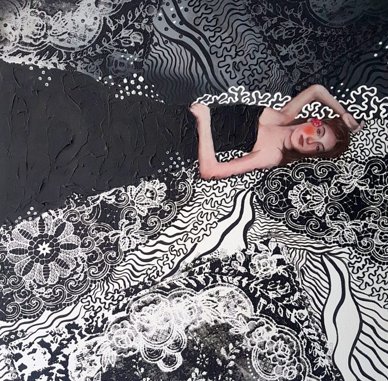 A Single Flower Amongst Black and White