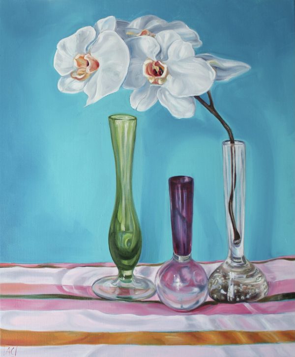 Cornwell 1950's Art Glass And Orchid Stripes