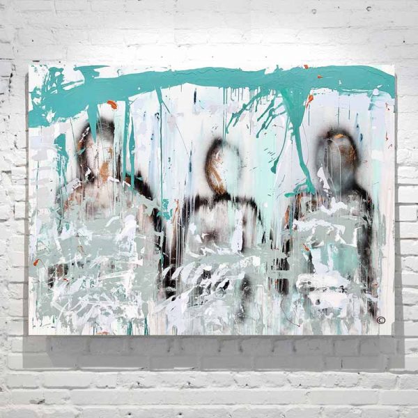 Figurative Abstract Painting Family Soft Colours Titled Love Abound Artist Sarah Jane