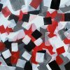 Red, Black And White Abstract