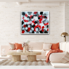 Red, Black And White Abstract 1