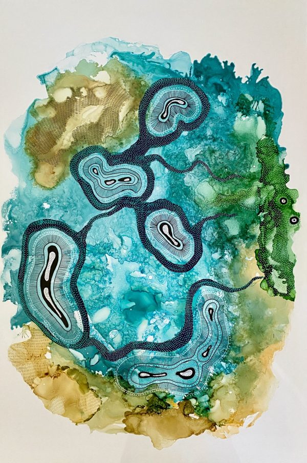 The Shallow Shoal Mixed Media 40cmx60cm Wendy Peters