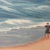 Alanah Jarvis Ocean Painting Commissioned Family On Beach Close Up Of Boy And Beach