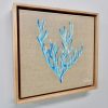Azure Blue Coral Seaweed 3pc Songbird Designz Deborah Lang Ocean Collection Natural Oak Timber Floating Frame Framed Linen Canvas Wall Art Contemporary Coastal Hamptons Style 3