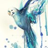 Sydney Artist Leni Kae Blue Budgie Art Watercolour I