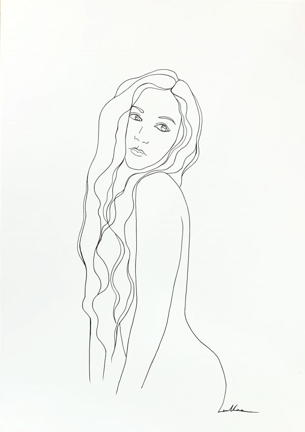 Sydney Artist Leni Kae One Last Look Line Art Nude Drawing