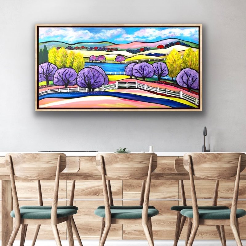 Springtime Jacarandas and White Fences