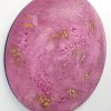 Dusty Plum Songbird Designz Deborah Lang Abstract Texture Embossed Oversize Floral Botanical Petals Round Stretched Canvas Style Contemporary Modern Art 3