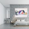 Grey Styled Modern Bedroom Colourful Abstract Figurative Painting On Wall Bodyline Bold V Artist Sarah Jane