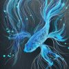 Sydney Artist Leni Kae Blue Betta Fish Art Original Copyright Sm