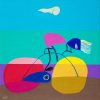 Bicycle Rider 2021 Acrylic On Canvas 35.6cm X 35.6cm X 1.5cm
