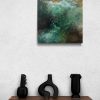 Canvy Night Tide Wooden Shelf With Contemporary Black Vases