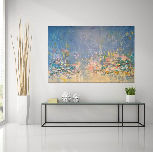 Cerulean Summer Glass Table High Rise