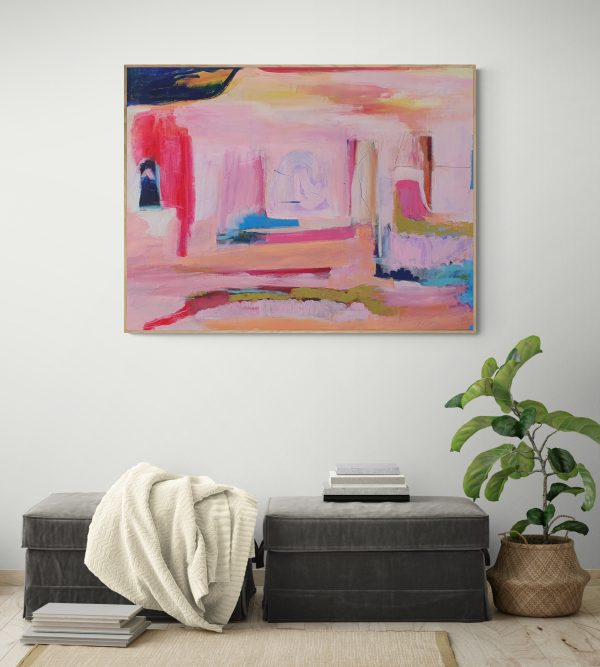 Living Room With Ottomans And Plant (1)