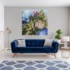 An Elegant Navy Blue Sofa In The Middle Of A Bright Living Room