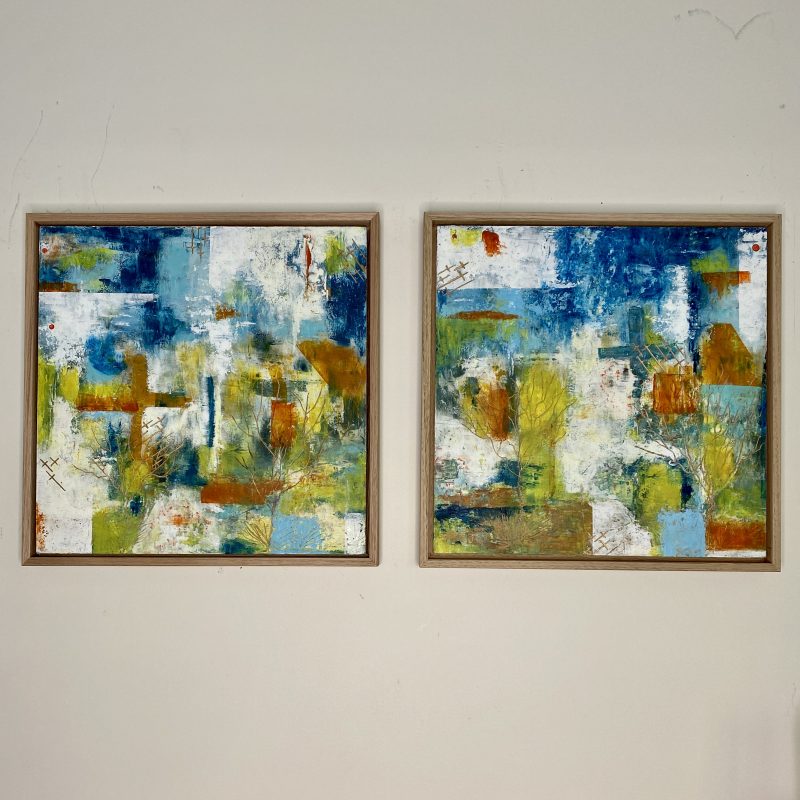 Soul Searching I & II – DIPTYCH – framed in oak