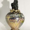 Stephen Baxter Crucible Sculpture Ceramic Cedar Gold Glazes Side Art Lovers Australia