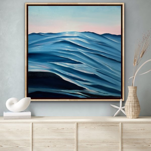 Alanah Jarvis Ocean Painting Beach House Art Pink By Night