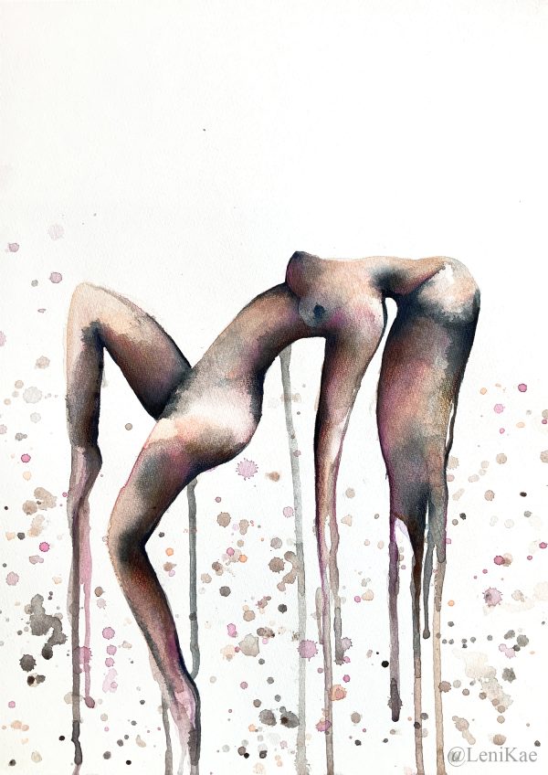 Sydney Artist Leni Kae Dark Rhodonite Dreaming See Her Rise Watercoloura3