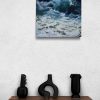 Canvy Into The Light Wooden Shelf With Contemporary Black Vases