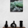 Canvy The Shadow Chaser Wooden Shelf With Contemporary Black Vases