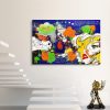 Stephen Baxter White Modern Room With Party Animals Painting And Flower Power Person Sculpture In Situe Copy Small