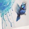 Leni Kae Fairy Wren In The Clouds Border Closeup