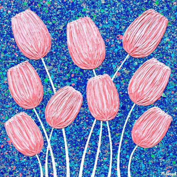 Tulips Textured Miranda Lloyd Coral Pink